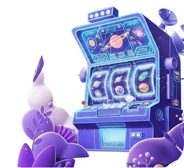 Space themed slot machine illustration for online casino